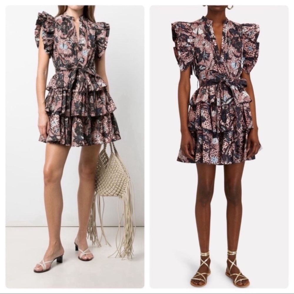 ULLA JOHNSON Honoria Dress in Rosewood Sz 2